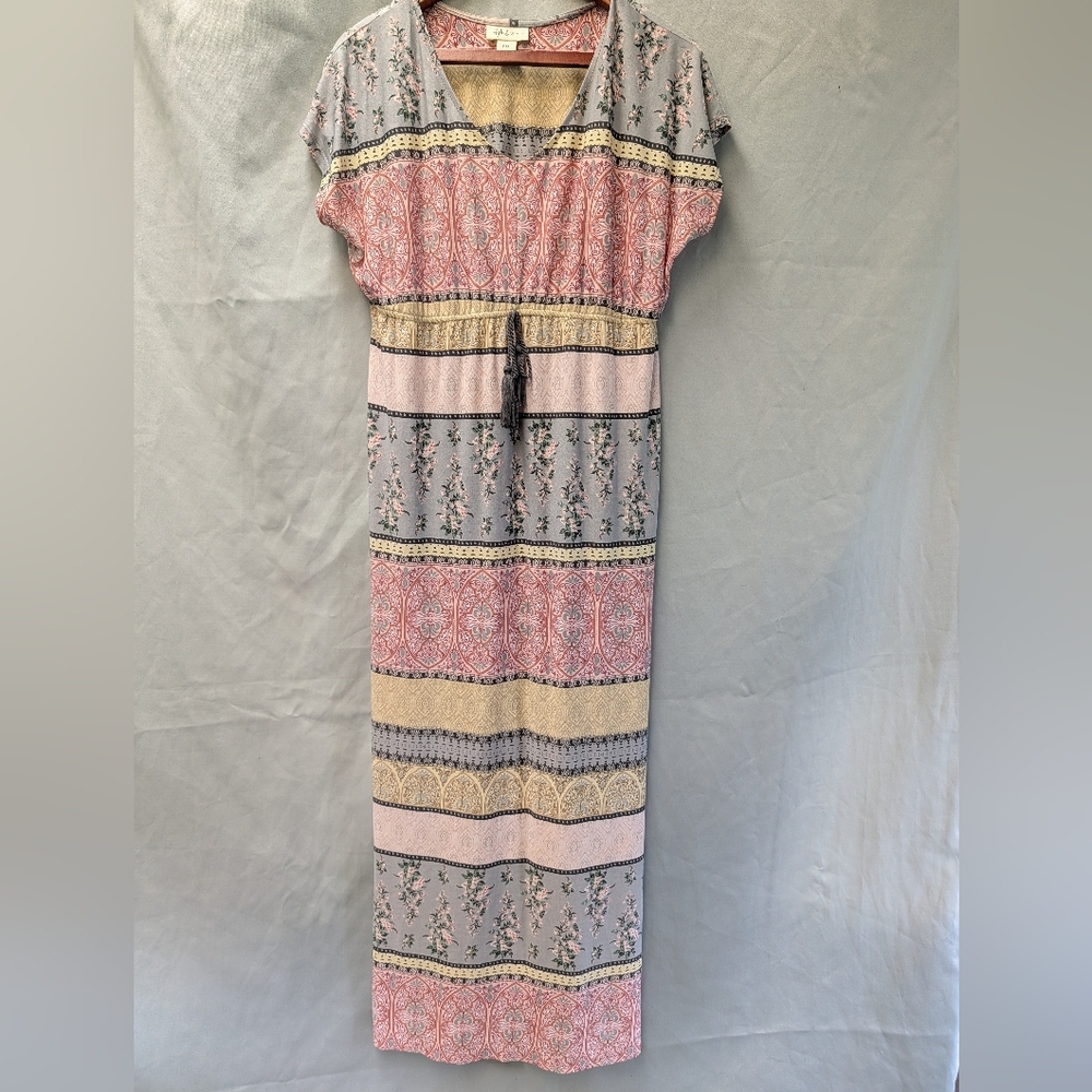 Style & Co. Floral Striped Maxi Dress In Petite Size XL